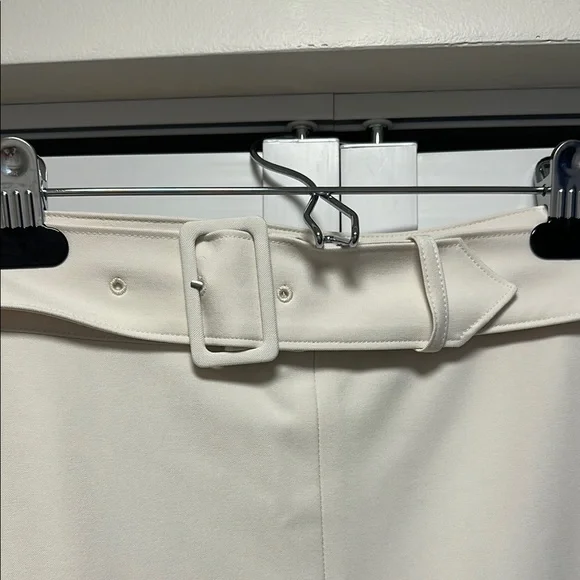 Banana Republic Cream Pencil Skirt Knee-Length Slit with Belt - Picture 3 of 6